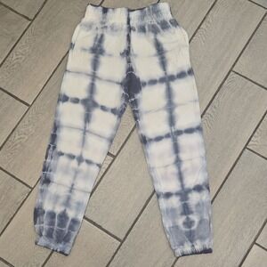 NWT Sundry Tie-Dye Jogger Pants Size 0 (XS) Navy & White Grid | act83